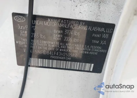 2018 Hyundai Elantra Sel из США, поврежденный, VIN 5NPD84LF4JH250587